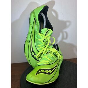 Saucony Mens Size 11 Spitfire 4 Green and‎ Black track and Field Running Shoe